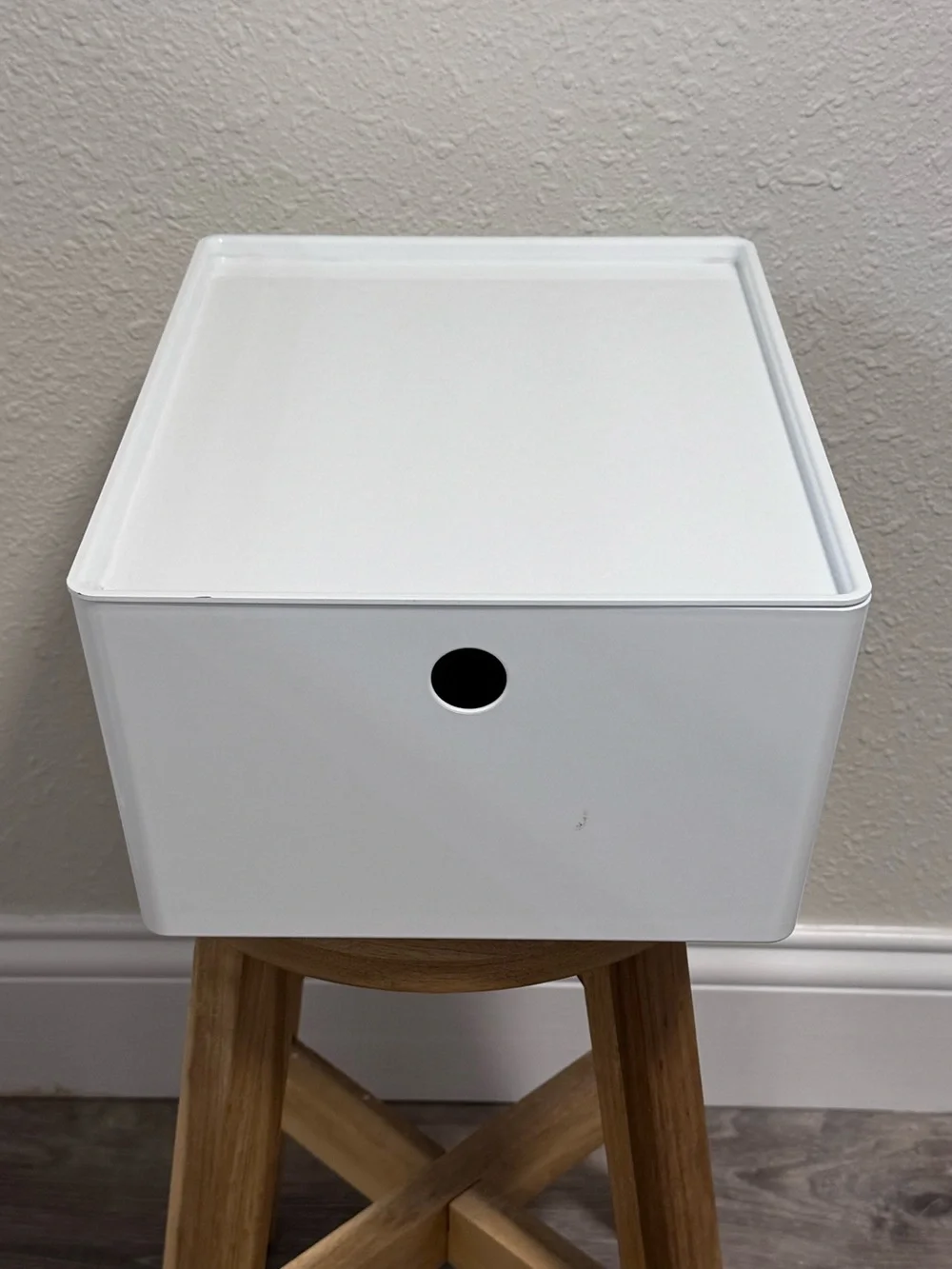 IKEA KUGGIS Storage Box with Lid White Minimalist Home Office Organizer
